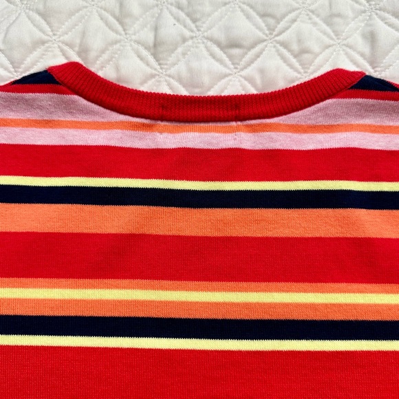 Lands' End 100% Supima Cotton Striped Crewneck 3/4 Sleeve Sweater Red Size MP - Picture 13 of 13